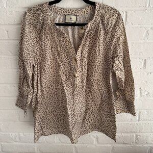 Tuckernuck Light Leopard Brannen Blouse Cotton Small